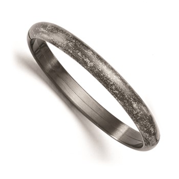 Leslie's Sterling Silver Ruthenium-plated Flexible Bangle