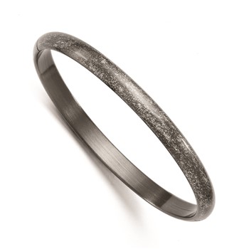 Leslie's Sterling Silver Ruthenium-plated Flexible Bangle