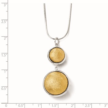 Leslie's Sterling Silver Gold-plated Polished & Laser Textured Pendant — alternate view