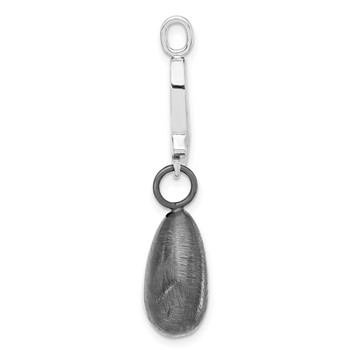 Leslie's SS Ruthenium-plated Polished & Scratch Finish Teardrop Pendant — alternate view
