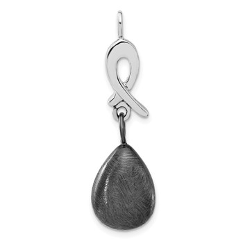 Leslie's SS Ruthenium-plated Polished & Scratch Finish Teardrop Pendant