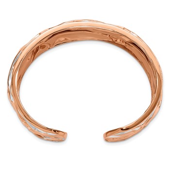 Leslie's SS Rose Gold-plated Medium Domed Scrunch Bangle — alternate view