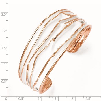 Leslie's SS Rose Gold-plated Medium Tappered Scrunch Bangle — alternate view