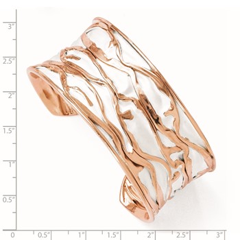 Leslie's SS Rose Gold-plated Large Concave Scrunch Bangle — alternate view