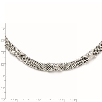 Leslie's Sterling Silver Polished Mesh Necklace — alternate view