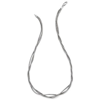 Leslie's Sterling Silver Mesh Three Strand Necklace — alternate view