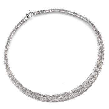 Leslie's Sterling Silver Polished and Textured Graduated Neck Collar — alternate view