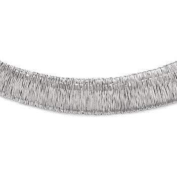 Leslie's Sterling Silver Polished and Textured Graduated Neck Collar