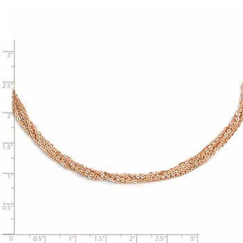 Leslie's Sterling Silver Rose Gold-plated Multi-Strand Necklace — alternate view
