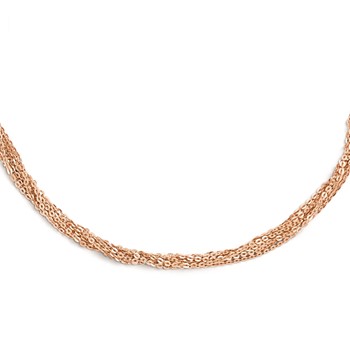 Leslie's Sterling Silver Rose Gold-plated Multi-Strand Necklace