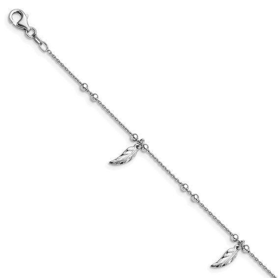 Sterling silver feather anklet discount