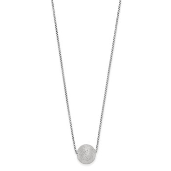 Leslie's SS Radiant Essence Rh-plated Polish/Text w/2in ext. Necklace — alternate view