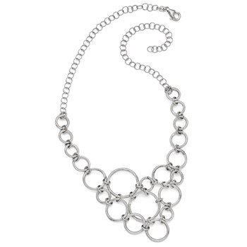 Leslie's Sterling Silver Polished & Diamond-cut Fancy Link Necklace — alternate view