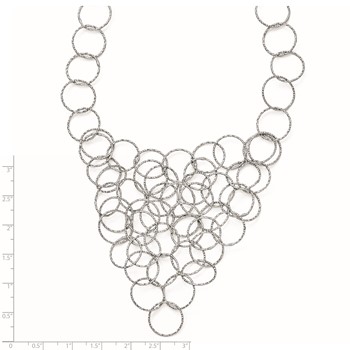 Leslie's Sterling Silver Polished and Textured Fancy Link Necklace — alternate view