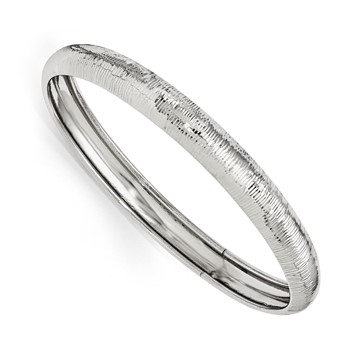 Leslie's SS Radiant Essence Rhodium-plated D/C Slip On Bangle