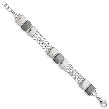 Leslie's Sterling Silver Ruthenium-plated Polished Bracelet — alternate view