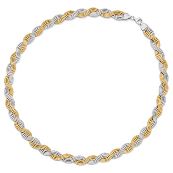 Leslie's Sterling Silver Gold-plated Diamond-cut Twisted Necklace — alternate view