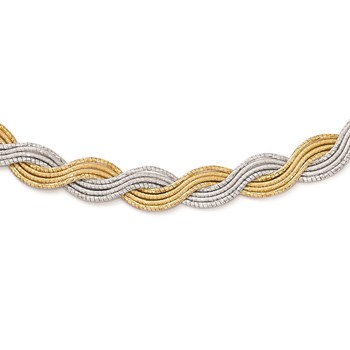 Leslie's Sterling Silver Gold-plated Diamond-cut Twisted Necklace