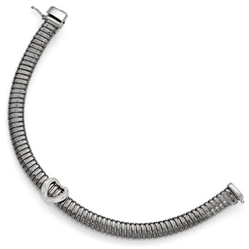 Leslie's Sterling Silver Polished and Textured Bracelet — alternate view