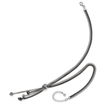 Leslie's Sterling Silver Ruthenium-plated Necklace w/2in ext — alternate view