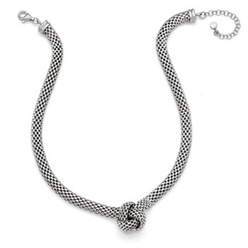 Leslie's Sterling Silver Ruthenium-plated Necklace w/2in ext — alternate view