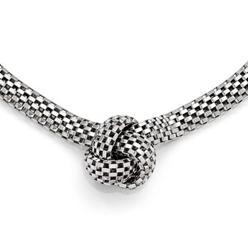 Leslie's Sterling Silver Ruthenium-plated Necklace w/2in ext