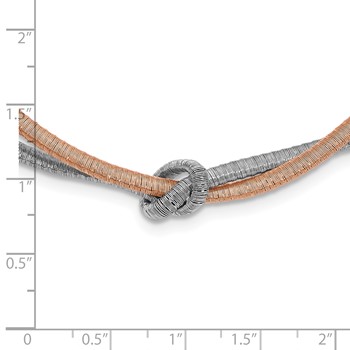 Leslie's Sterling Silver & Rose Gold-plated Multistrand Knot w/ 2in Ext Necklace — alternate view