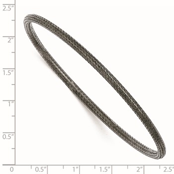 Leslie's Sterling Silver Ruthenium-plated Textured Bangle — alternate view