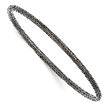 Leslie's Sterling Silver Ruthenium-plated Textured Bangle