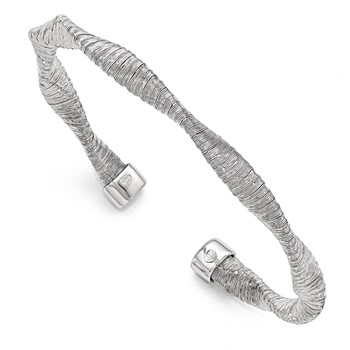 Leslie's Sterling Silver Textured & Polished Twisted Cuff Bracelet