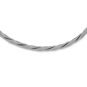 Leslie's Sterling Silver Textured w/2.5in Extender Necklace