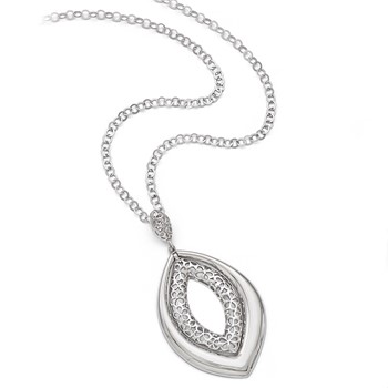 Leslie's Sterling Silver Polished and Textured Necklace — alternate view
