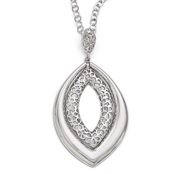 Leslie's Sterling Silver Polished and Textured Necklace