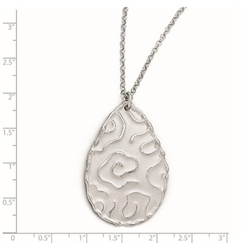 Leslie's Sterling Silver Rhodium-plated Satin-Finish Necklace — alternate view