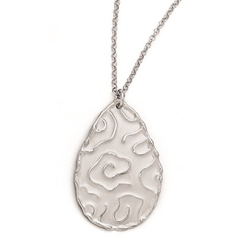 Leslie's Sterling Silver Rhodium-plated Satin-Finish Necklace