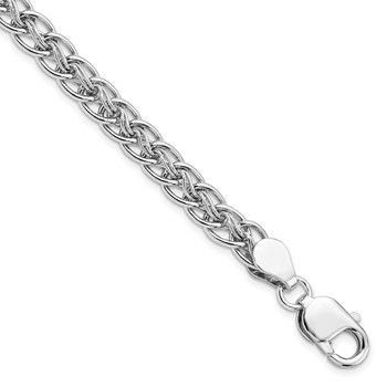 Leslie's Sterling Silver Rhodium-plated Polished Link Bracelet