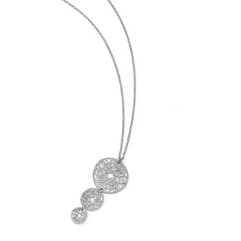 Leslie's Sterling Silver Textured w/1.5in ext. Necklace — alternate view