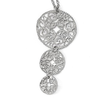 Leslie's Sterling Silver Textured w/1.5in ext. Necklace