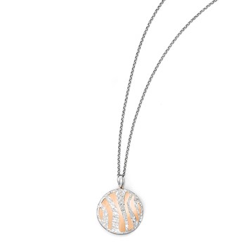 Leslie's Sterling Silver Rose-tone D/C w/2in ext. Necklace — alternate view