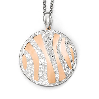 Leslie's Sterling Silver Rose-tone D/C w/2in ext. Necklace