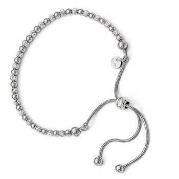 Leslie's Sterling Silver RH-plated D/C Bracelet Adjustable Bracelet — alternate view