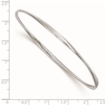 Leslie's Sterling Silver RH-plated Polished Twisted Bangle — alternate view