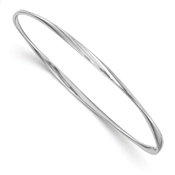 Leslie's Sterling Silver RH-plated Polished Twisted Bangle