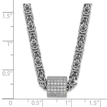 Leslie's Sterling Silver Polished CZ Bead Chain Necklace — alternate view