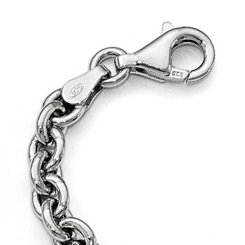 Leslie's Sterling Silver Polished CZ Infinity Bead Chain Necklace — alternate view