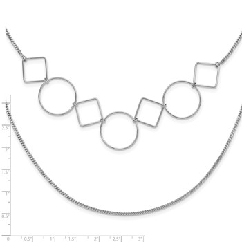 Leslie's Sterling Silver Polished Double-strand Geometric Necklace — alternate view
