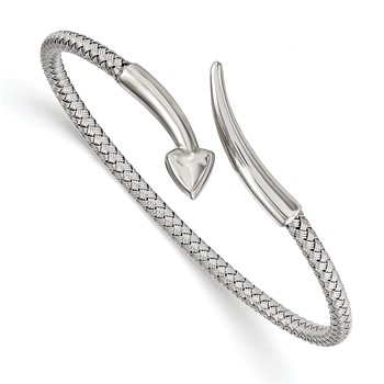 Leslie's Sterling Silver Rhodium-Plated Flexible Bangle