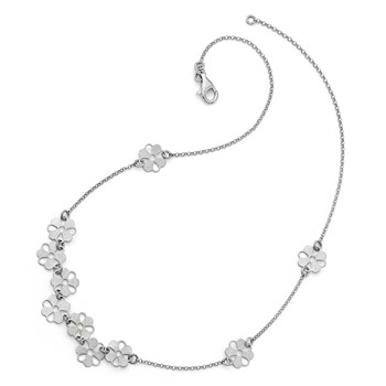 Leslie's Sterling Silver Brushed Flower Necklace — alternate view