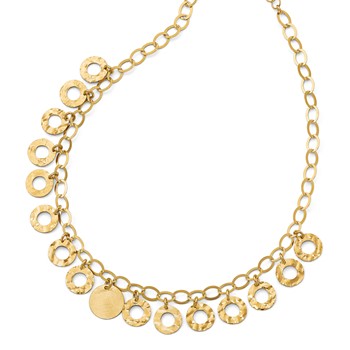 Leslie's Sterling Silver Gold-tone Circles w/ 2in ext. Necklace