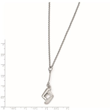 Leslie's Sterling Silver Polished w/1in ext. Necklace — alternate view